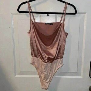 Nasty Gal Blush Pink Bodysuit Size 2 Layering Piece Fall Office Wear Girly Fun💞